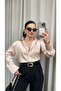 Beige Satin Shirt - 2