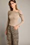 Open Shoulder Buckle Detailed Long Sleeve Blouse G3335Ax25Au - 4