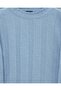 Half-Throated Stripe Patterned Soft Knitwear Sweater - Baby Blue - 4