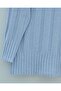 Half-Throated Stripe Patterned Soft Knitwear Sweater - Baby Blue - 5