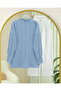 Half-Throated Stripe Patterned Soft Knitwear Sweater - Baby Blue