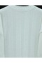 Half-Throat Stripe Patterned Soft Knitwear Sweater -White - 5