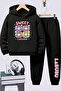 Labubu Printed Children's Premium Sweatshirt Set 2-Piece Set Hoodie Bottom Top Set