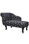 Chaise Longue Black and White Fabric