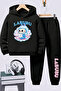 Labubu Printed Children's Premium Sweatshirt Set 2-Piece Set Hoodie Bottom Top Set