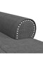 Chaise Lounge with Cushion Dark Grey 91 x 157 x 91 cm Fabric - 7