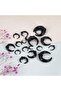 Face Earrings Moon 18Pcs Acrylic Septum Pincher Tapers C Shape Buffalo Ear Taper Kit Stretching Expa - 3