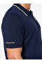 The Deep Navy Cotton Polo with Quarter-Zip Comfort Fit - 7
