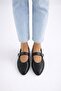 Women's Black Banded Buckle Knitted Patterned Ballerina Ballet Byndbttg01 - 2