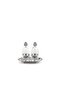 Silver Egg Serving Set with 2 Trays 19X12X16Cm