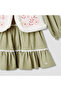 Embroidered Tiered Dress with Sweater and Stockings - 8