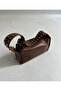 Women's Hand and Shoulder Bag with Strap and Staple Detail - 2