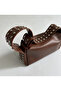 Women's Hand and Shoulder Bag with Strap and Staple Detail - 3