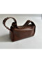 Women's Hand and Shoulder Bag with Strap and Staple Detail