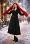 Women's Soft Mohair Yarn Hooded Scarf - Balaclava - Stylish Hood Knitwear Scarf Red - 4