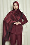 Veine Premium Viscose Shawl – Natural Cracked Texture, Shimmering, Flowy, Stylish and Elegant Posture – Burgundy - - 8