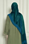 Veine Premium Viscose Shawl – Natural Crinkle Texture, Shimmering, Flowy, Stylish and Elegant Posture – Green Blue – - 7