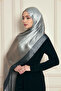 Veine Premium Viscose Shawl – Natural Crinkle Texture, Shimmering, Flowy, Stylish and Elegant Posture – Gray Black - - 5