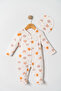 Baby Girl Printed Jumpsuit with Hat and Heart - 2