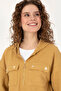 Women's Mustard Zippered Hooded Sweatshirt 50309475-Vr151 - 2
