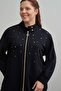 Black-Soft Textured Plus Size Droplu Tracksuit Set - 4