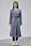 Victoria Gray Belted Regular Trench Coat - 5