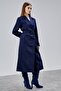 Victoria Navy Blue Belted Regular Trench Coat - 8