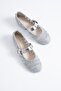 Perme Belt Scarf Straw Women's Ballerina Silver Glitter