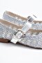 Perme Belt Scarf Straw Women's Ballerina Silver Glitter - 5