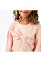 Bow Accent Sweatshirt with Long Sleeves - 4