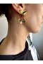 Gold Color Wavy Shape Women's Earrings – Modern Design, Stylish and Elegant - 2