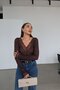 V-Neck Lace Cashmere Blouse - 2