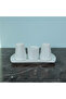 2-Piece Salt Shaker, Pepper Shaker & Toothpick Holder Set |   Stylish White Presentation Stand - 3