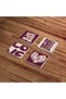 Pop Art Love Chill Themed Valentine's Day Gift Natural Stone Travertine Coasters Set of 4 - 6