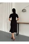 Women's Brown Belt Detailed Thessaloniki Fabric Dress - 9