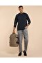 Solid Sweatshirt with Crew Neck and Long Sleeves - 2