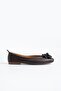 Tenseder Rose Bow Genuine Leather Women's Ballerinas Brown Skin - 2