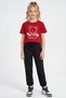 6-Piece Girls' Top and Bottom Set with 3-Piece Print Detail Round Neck T-Shirt - 2