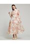 Floral Print Shirt Dress with Long Sleeves - 2
