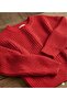 Red Crew Neck Oversized Women's Knitwear Knitted Sweater - 2