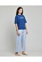 Women Dark Blue Striped Pyjama Set - 3