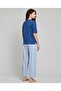 Women Dark Blue Striped Pyjama Set - 4