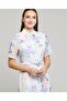 Floral Print Shirt Dress with Long Sleeves - 5
