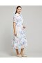 Floral Print Shirt Dress with Long Sleeves - 3