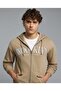 Typography Print Hooded Jacket with Zipper Closure