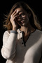 Women's Vanilla V-Neck Button Detailed Double Color Knitwear Sweater