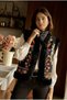 Women's Black Lined Fur Detailed Embroidered Vest
