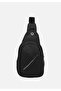 Unisex Chest and Backpack with Cross Straps, 3 Compartments, Black