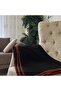Tasseled Shepherd Stitched Single Black Fleece Blanket |   150X180 cm - 4