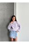 Women's Crew Neck Long Sleeve Striped Tunic - 5